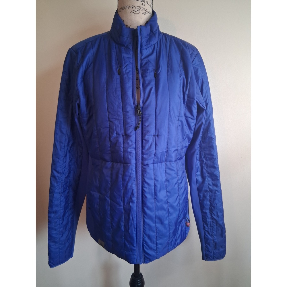 Hoka One One Womens Royal Blue Hybrid Quilted Puffer Full Zip Jacket Insulated